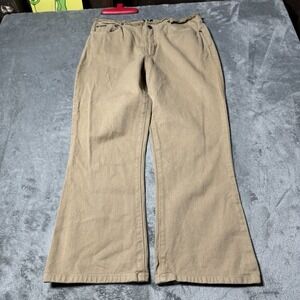 VTG Y2K XOXO Jeans Brown Mid Rise Flare Crop Size 9/10 Rave Festival Grunge